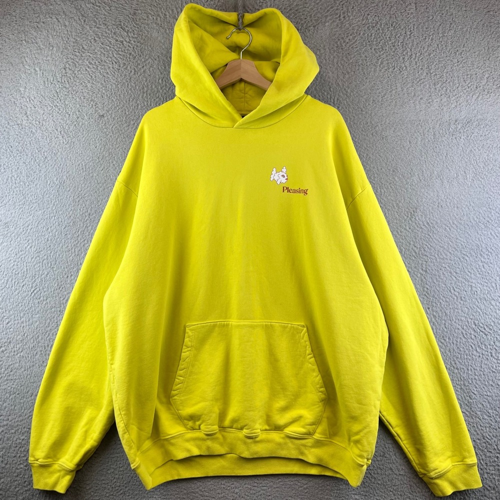 Pleasing Harry Styles Yellow Hoodie 2XL Mens Dog Logo Pullover Sweatshirt